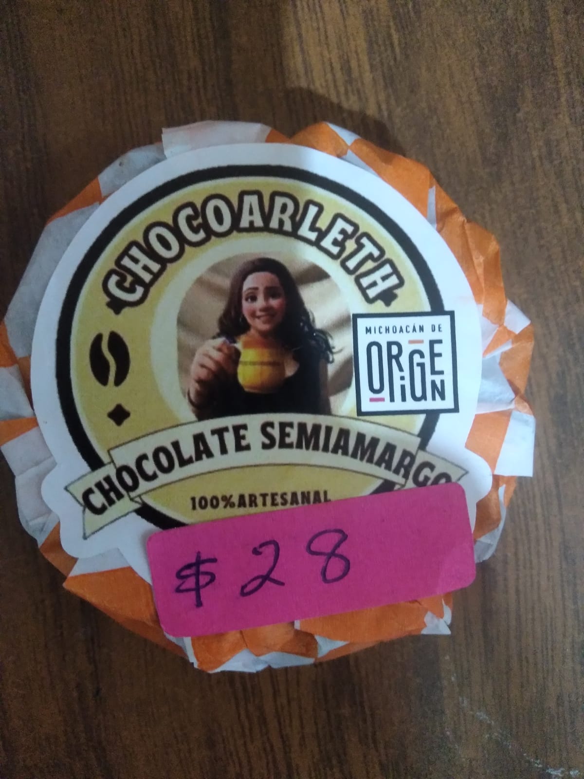 CHOCOLATE ARTESANAL 100% NATURAL  SEMI AMARGO
